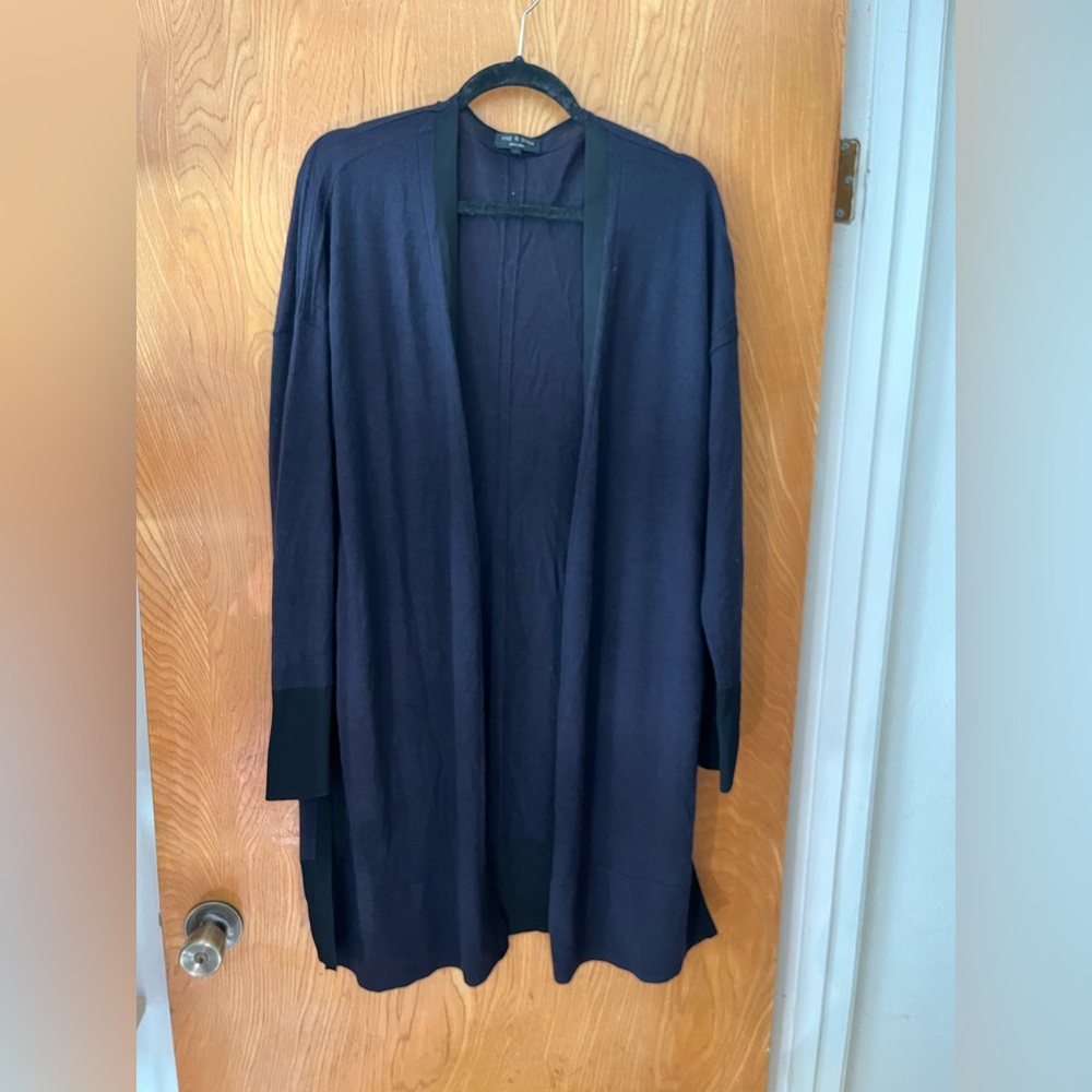 rag & bone Blue Cardigan duster Sweater Open Front L
